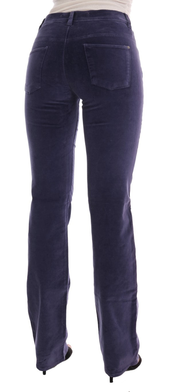 Chic Purple Corduroy Bootcut Flare Pants