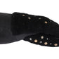 Studded Black Leather Gentleman's Gloves