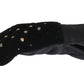 Studded Black Leather Gentleman's Gloves