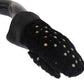 Studded Black Leather Gentleman's Gloves