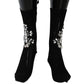 Crystal Embellished Black Knit Stockings