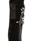 Crystal-Embellished Black Mid-Calf Stockings