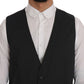 Elegant Gray Waistcoat Vest