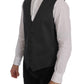 Sleek Gray Single-Breasted Waistcoat Vest