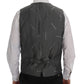 Sleek Gray Single-Breasted Waistcoat Vest