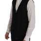 Elegant Striped Wool Blend Waistcoat Vest