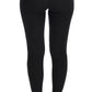 Elegant High-Waist Wool Tights Pants in Dark Gray