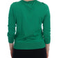 Embellished Green Silk Pullover Sweater