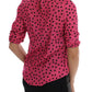 Chic Pink Polka Dotted Silk Blouse