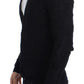 Elegant Black Merino Wool Cardigan