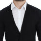 Elegant Black Merino Wool Cardigan