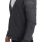 Elegant Gray Wool Blend Cardigan Sweater