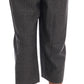 Elegant Gray Check Capri Wool Pants