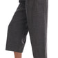 Elegant Gray Check Capri Wool Pants