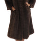 Elegant Brown Raccoon Fur Knee-Length Coat