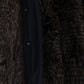 Elegant Brown Raccoon Fur Knee-Length Coat