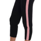 Chic Black Capri Pants with Pink Side Stripes