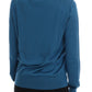 Blue Silk Sequined Capri Pullover Sweater