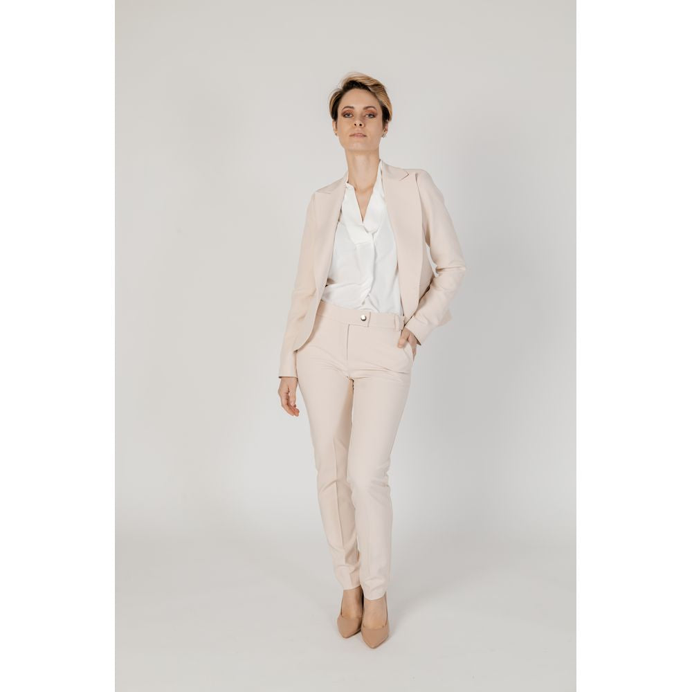 Beige Polyester Suits & Blazer