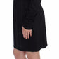 Black Modal Silk Shift Knee Dress