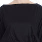 Black Modal Silk Shift Knee Dress