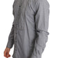 Elegant Gray Checkered Slim Fit Casual Shirt