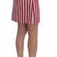 Silver Red Striped Above Knees Skirt