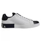 White Leather Logo Portofino Sneaker Shoes