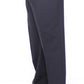 Elegant Pleated Black Wool Trousers