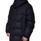 Black Nylon Hooded Puffer Men Coat Jacket