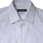 White Cotton Formal Men GOLD Dress Shirt