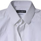 White Cotton Formal Men GOLD Dress Shirt