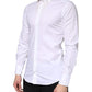 White Cotton Formal Men GOLD Dress Shirt