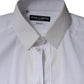 White Cotton Formal Men GOLD Dress Shirt