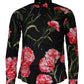 Black Floral Cotton Formal Men Dress Shirt