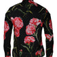 Black Floral Cotton Formal Men Dress Shirt