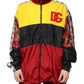 Multicolor Patchwork Men Full Zip Sweater