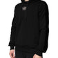 Black Crown Cotton Hooded Sweatshirt Sweater