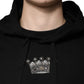 Black Crown Cotton Hooded Sweatshirt Sweater