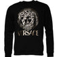 Black Medusa Fleece Men Crew Neck Sweatshirt Sweater