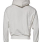 White Logo Hooded Pullover Men Sweatshirt Sweater