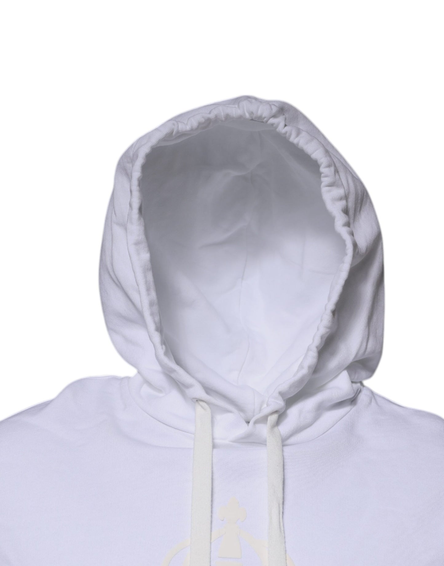 White Logo Hooded Pullover Sweatshirt Sweater