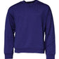 Blue Cotton Crew Neck Men Pullover Sweater