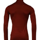 Red Cotton Turtleneck Men Pullover Sweater