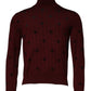 Maroon Monogram Turtleneck Pullover Sweater