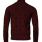 Maroon Monogram Turtleneck Pullover Sweater