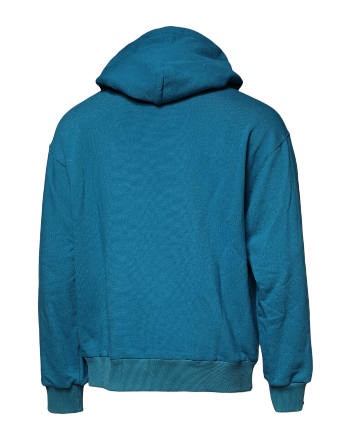 Blue Logo Cotton Hooded Sweatshirt Sweater