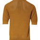 Brown Perforated Collared Short Sleeves T-shirt