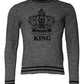 Gray Crown King Cashmere Pullover Sweater