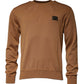 Brown Logo Plaque Crew Neck Pullover Sweater